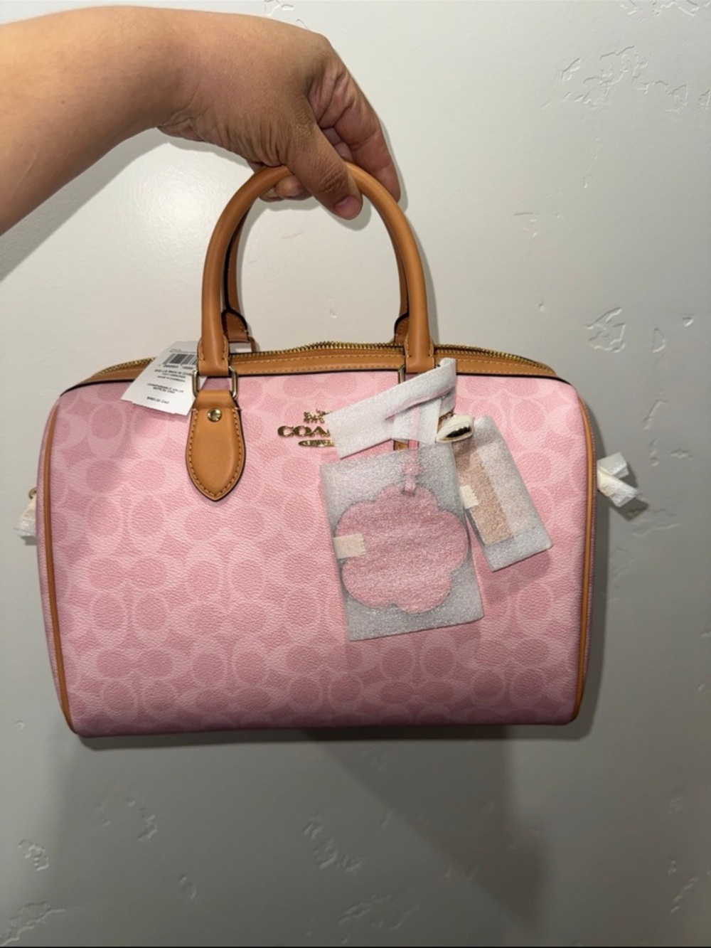 Coach Rowan Large Satchel Bag In Powder Pink